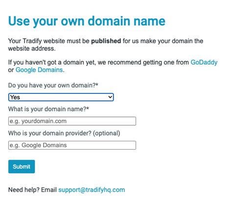 Using Your Own Domain With A Tradify Website Tradify Help Centre