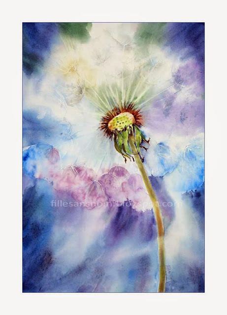 Pusteblume Wasserfarbenblumen Aquarell Pusteblume