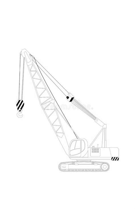 Hydraulic Crawler Self Propelled Crane On A Crawler Track Vector Stock