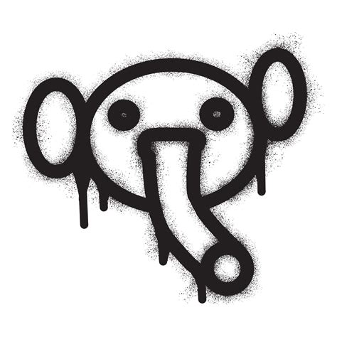 Elephant icon graffiti with black spray paint 21393197 Vector Art at ...