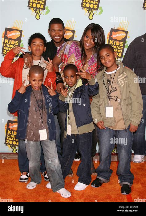 Usher Raymond with family and friends 20th Annual Nickelodeon's Kids ...