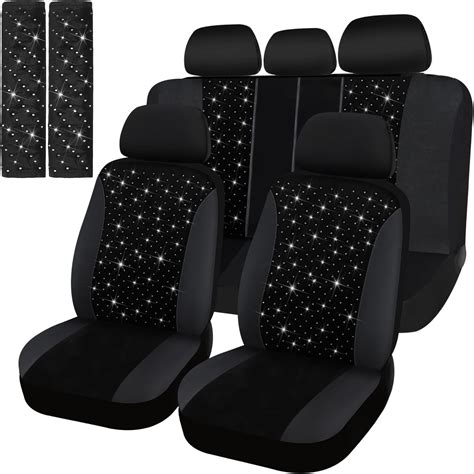 Bling Car Seat Cover Full Set Velvet Seat Cover Women Breathable Full Set Vehicle