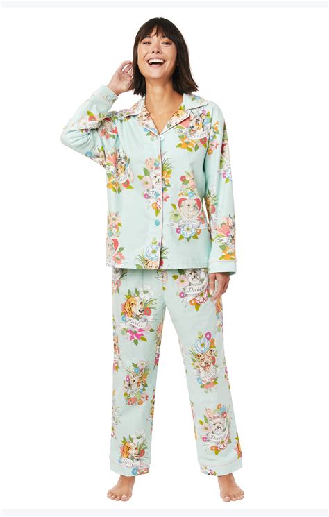 The Cats Pajamas Womens Harlee Classic Cotton Flannel Pajama Set