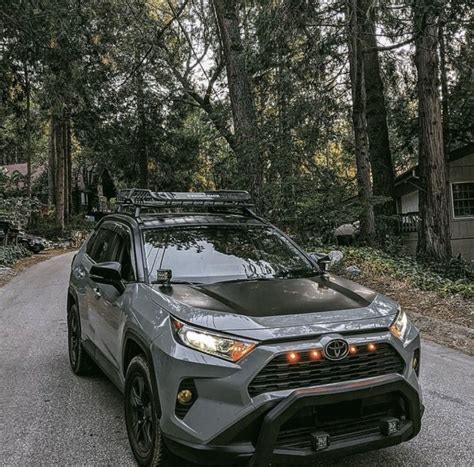 Frontrunner Roof Rack And Wind Fairing Installed On A 2021 Rav4 Prime With Panoramic Sun Roof