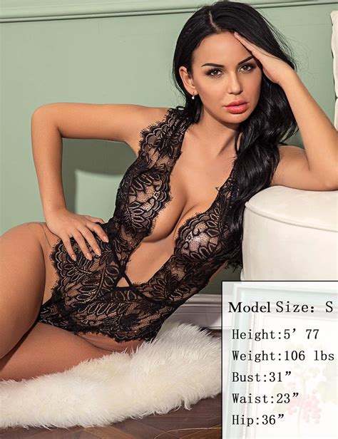 Buy Avidlove Women One Piece Lingerie Lace Bodysuit Deep V Teddy Mini