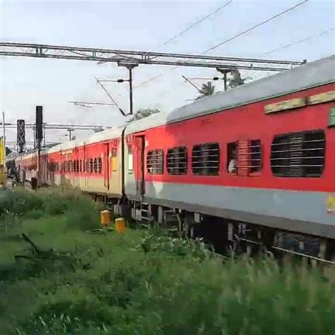 Express Train Powered By WAP 7 Full Speed LHB Rake Indian Railways