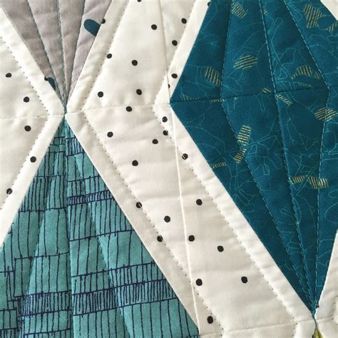 Salty Oat Modern Handmade Quilts Teal And Chartreuse Diamond Mini Quilt