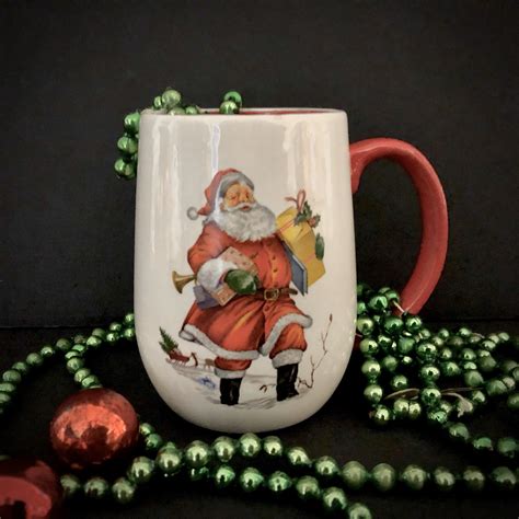 70s Vintage Christmas Santa Mug Classic Design Handmade By Jb Etsy