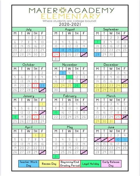 Mater Academys Instagram Photo Our 2020 2021 School Calendar Has