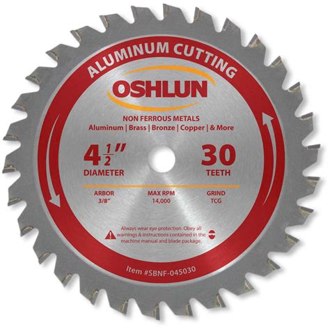 Non Ferrous Saw Blade 4 12 X 30t X 38 Arbor Oshlun Sbnf 045030