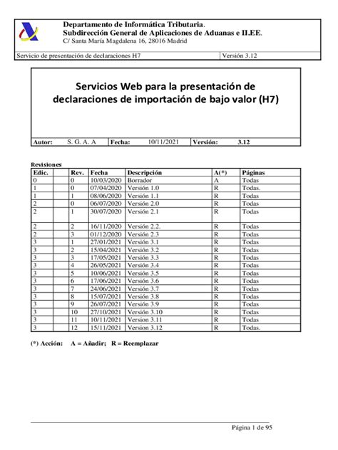 Fillable Online Guia Bajo Valor H7 V3 12 Agencia Tributaria Fax Email