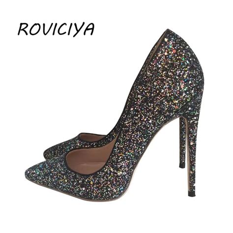 Buy Black Glitter Wedding Shoes 12 Cm High Heel Pumps