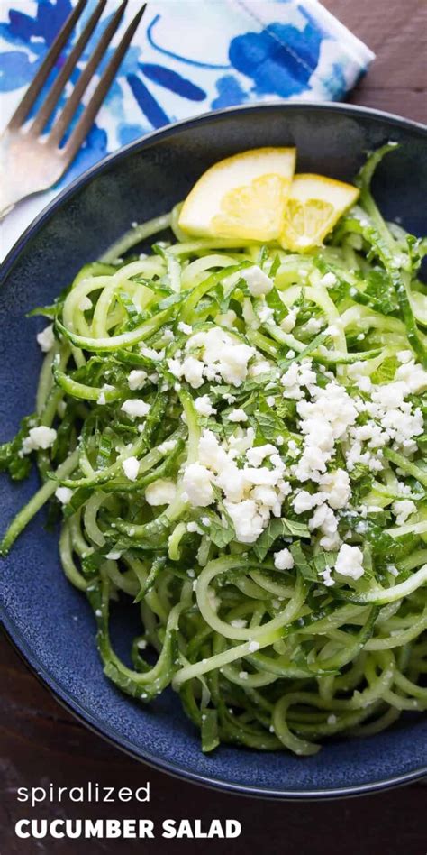 Spiralized Cucumber Salad With Feta And Mint Sweet Peas And Saffron