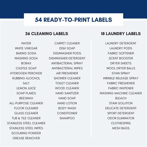 Printable Cleaning Labels For The Home And Laundry Room The Homes I