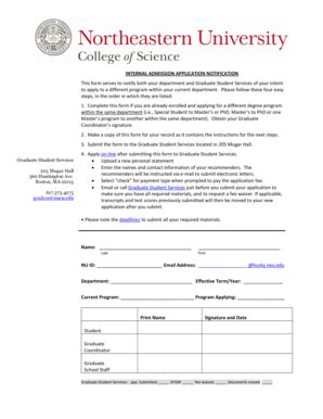 Fillable Online Northeastern This Form Serves To Notify Both Your