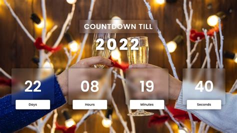 New Year Countdown Countdown To 2022 Using Html Css And Javascript