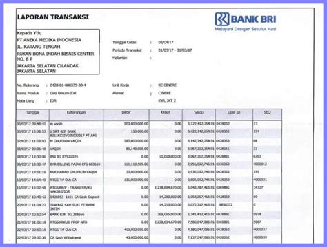 Contoh Rekening Koran Untuk Kpr Dan Cara Mencetaknya