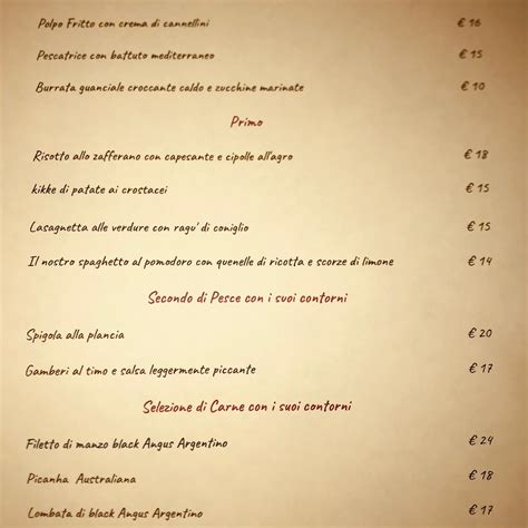 Menu Da Ristorante Il Purgatorio Tempio Pausania Via Giuseppe Garibaldi