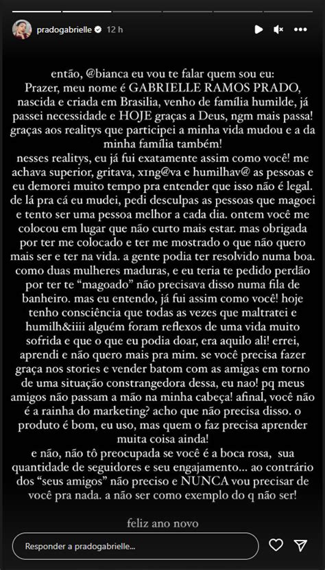 Gabi Prado Exp E Motivo De Briga Bianca Andrade Exemplo Do Que