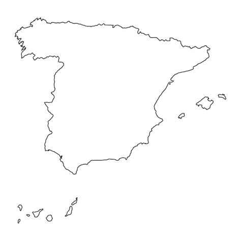 Mapa De Espa A Muy Detallado Con Bordes Aislados En El Fondo Vector