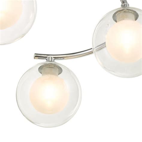 Nakita Light Semi Flush Polished Chrome With Clear Opal Glass