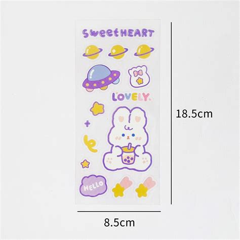 Jual Kiandaa Lembar Sticker Bahan Pvc Waterproof Motif Bear Bunny