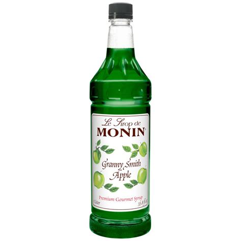 Monin Flavored Syrup Granny Smith Apple 33 8 Ounce Plastic Bottles Pack Of 4