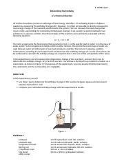 13 Enthalpy LQ 1 2017 Newest 1 3 Docx Determining The Enthalpy