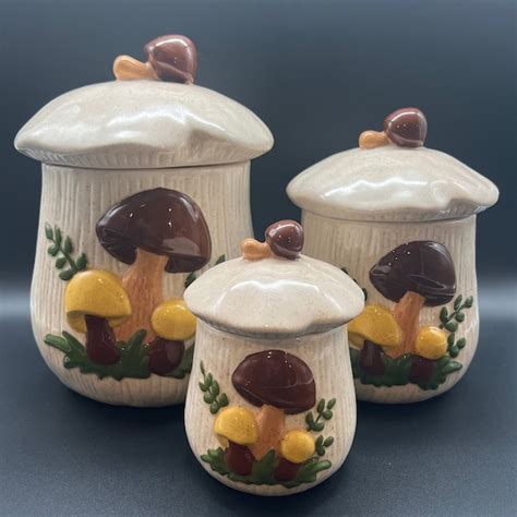 Merry Mushroom Canisters Etsy