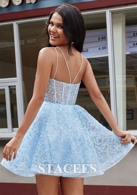 A Line V Neck Sleeveless Short Mini Tulle Homecoming Dress With Sequins