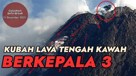 Guguran Batu Besar Dari Kubah Lava Barat Daya Di Puncak Merapi Dan