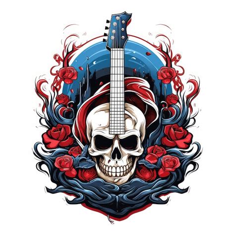 Inspiración en el diseño del logotipo de skull punk rockelemento de