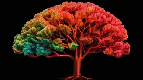 Premium Ai Image Human Brain Tree With Flowers Self Care And Mental