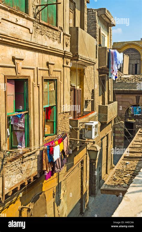 The Narrow Lane With The Old Houses Is Branched From Al Muizz Street