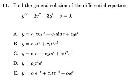 Solved Find The General Solution Of The Differential