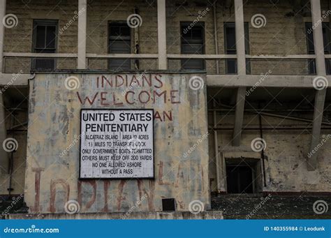 United States Penitentiary Sign and Exterior View of Alcatraz Prison ...