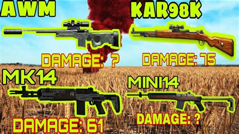 Pubg Guns Damage Chart All Sniper Guns Included Pubg Mobile