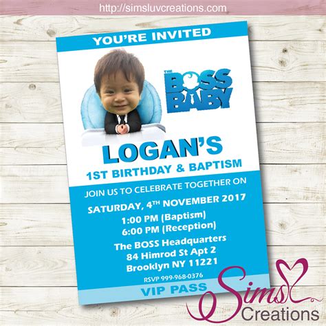 BOSS BABY BIRTHDAY PRINTABLE INVITATION | BOSS BABY PARTY INVITATION – Sims Luv Creations