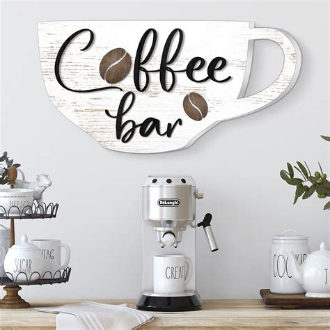 Capoda 5 Pcs Coffee Bar Sign Coffee Wooden Table Decor