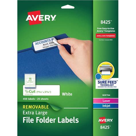 Avery® Extra Large Trueblock Filing Labels Removable Adhesive