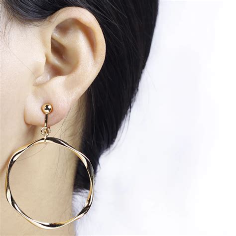 Geometric Earrings No Pierced Ear Clip Fashion Metal Round Clip