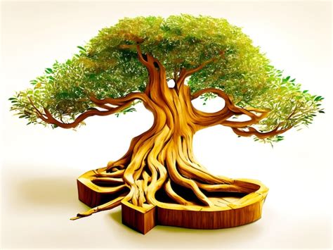 Premium AI Image | 3d tree illustration art background AI generated