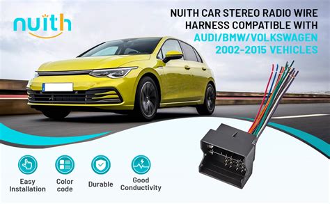 Amazon NuIth Car Stereo Radio Wire Harness Compatible With Audi