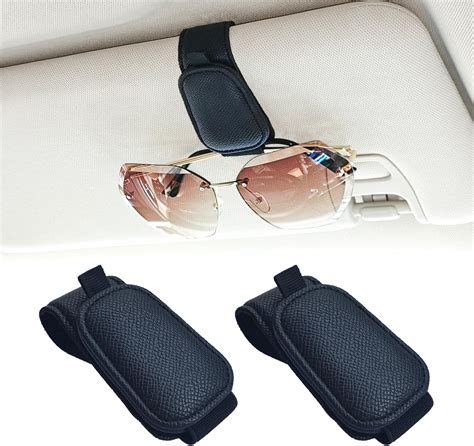 Yuoyar 2 Packs Magnetic Sunglass Holder For Car Visor Universal Sunglasses Clip