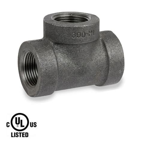 Black Pipe Fittings 1 Npt Tee 300 Ul Listed