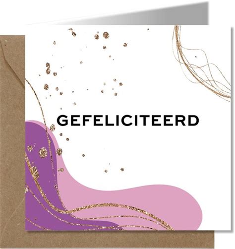 Tallies Cards Greeting Ansichtkaarten Gefeliciteerd Paars