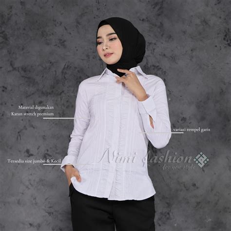 Jual Kemeja Putih Kantor Jumbo Kemeja Putih Rempel Dada Baju Kantor