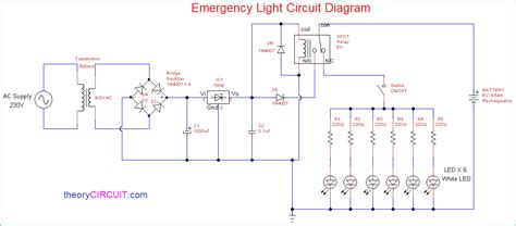 Schematic Diagram Emergency Light Led Circuit Diagram