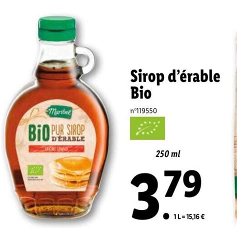 Promo Sirop D Erable Bio Chez Lidl