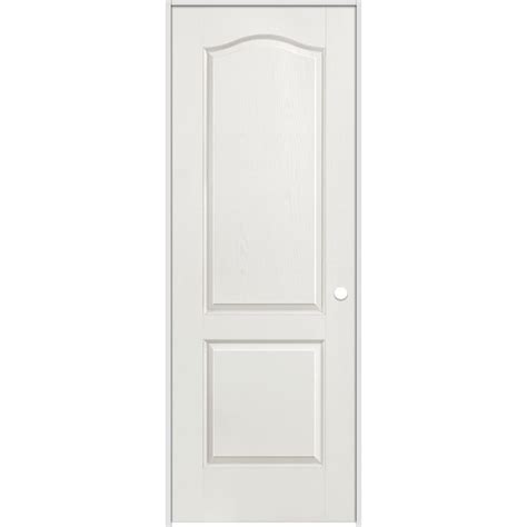 Masonite 36 Inch X 80 Inch Primed 2 Panel Arch Top Hollow Core Textured Single Prehung Int